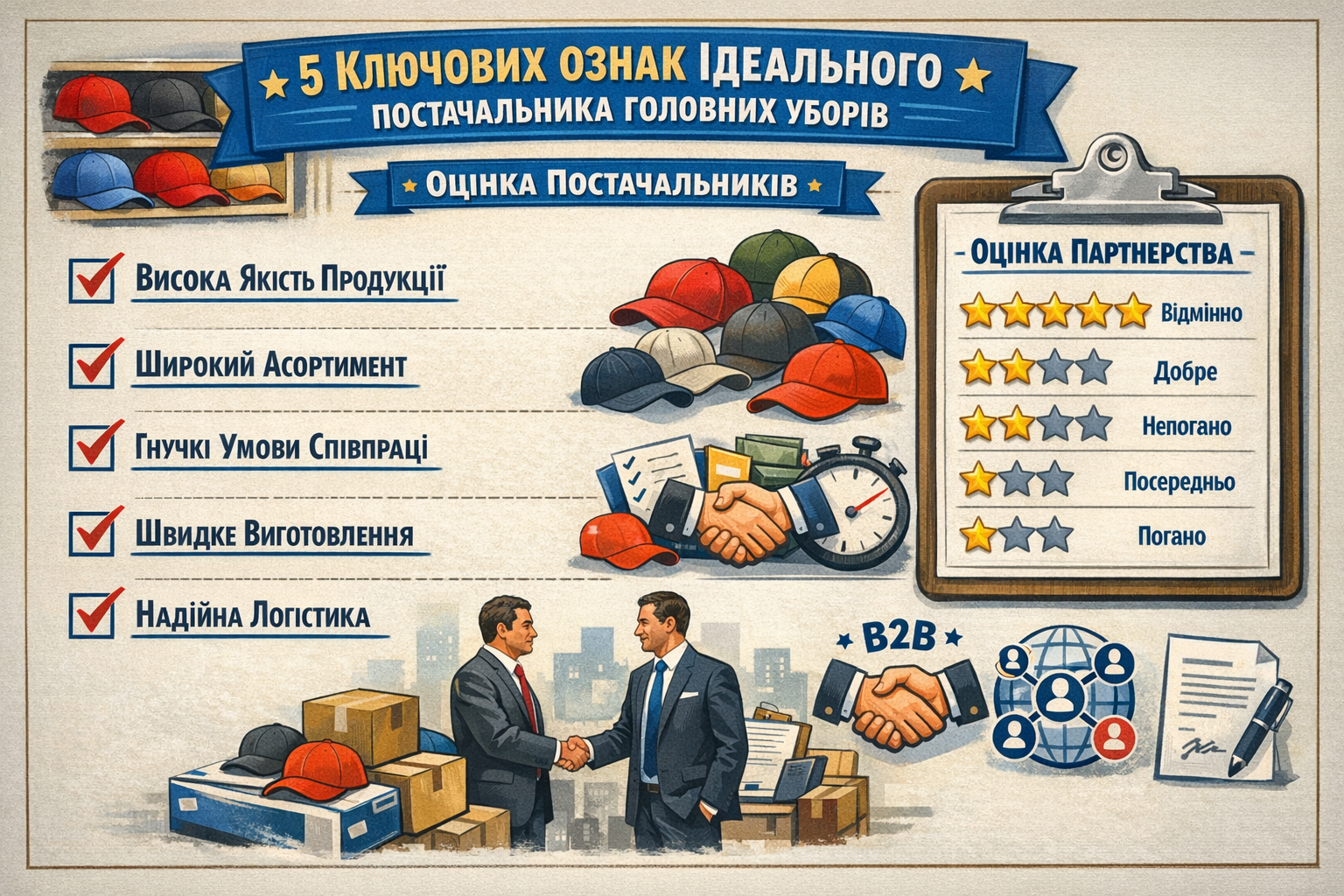 5 ознак ідеального постачальника головних уборів: чек-лист для ритейлера